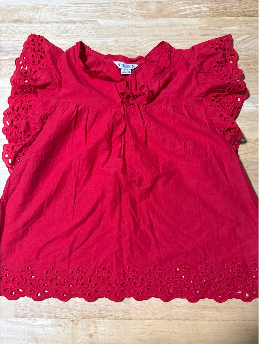 Nanette by Nanette Lepore Women’s XL Red Eyelet Embroidered Blouse NWT